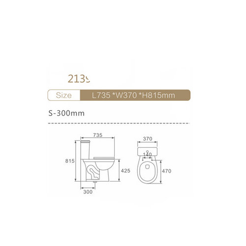 cUPC Certified Siphonic Two Piece Toilet