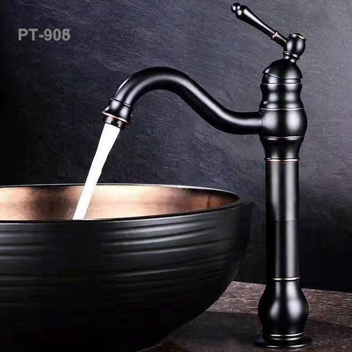 Single Handle Rose Black Matt Bathroom Sink Faucet